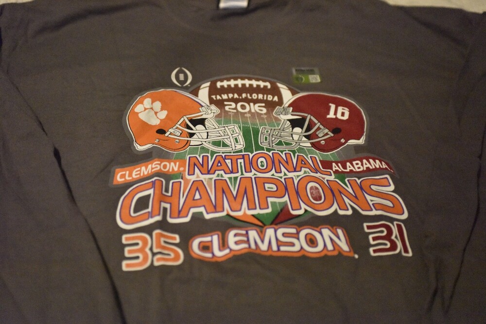 2016 NCAA National Championship game Clemson/Alabama t-shirt Blue84 XL 148